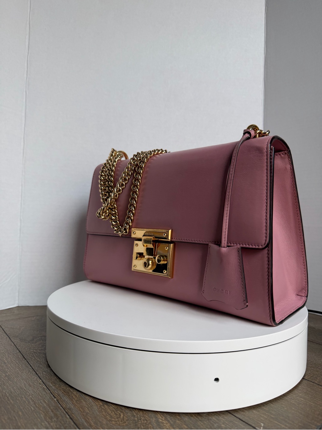 Gucci Ballerina Pink Padlock With Gold Hardware